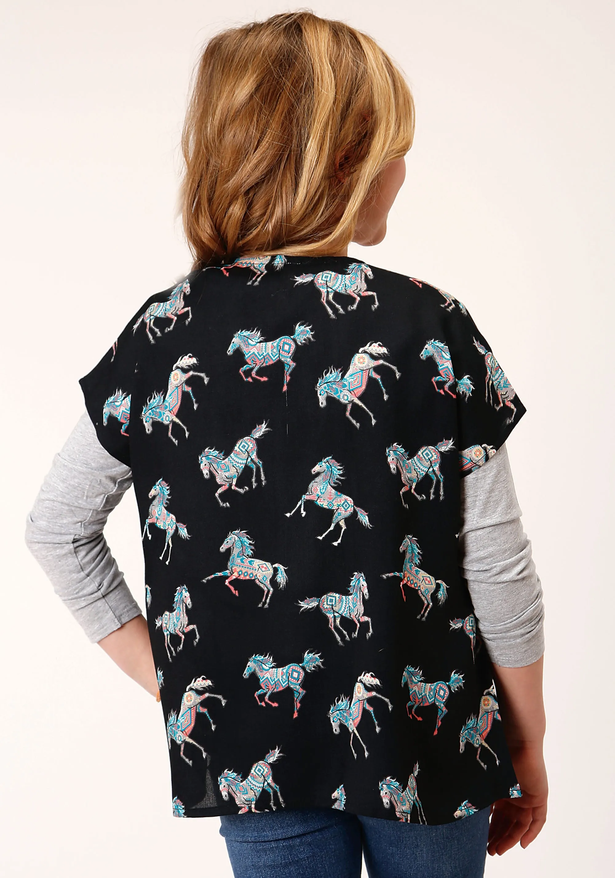 1364 WILD HORSE PRT RAYON CARDIGAN