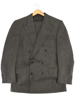 1940s Style Dark Grey Marl Double Breasted Suit