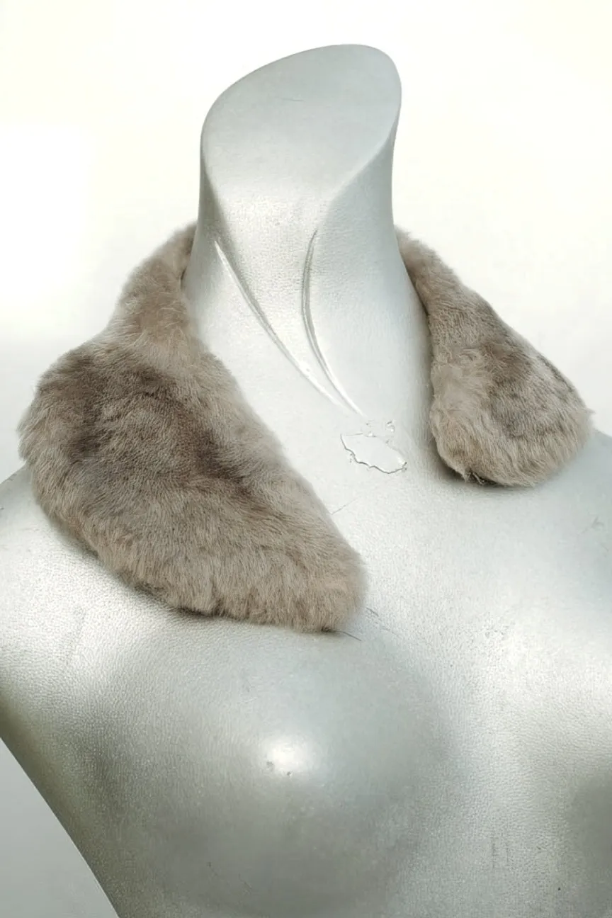 1950s Grey Sheepskin Collar Trim