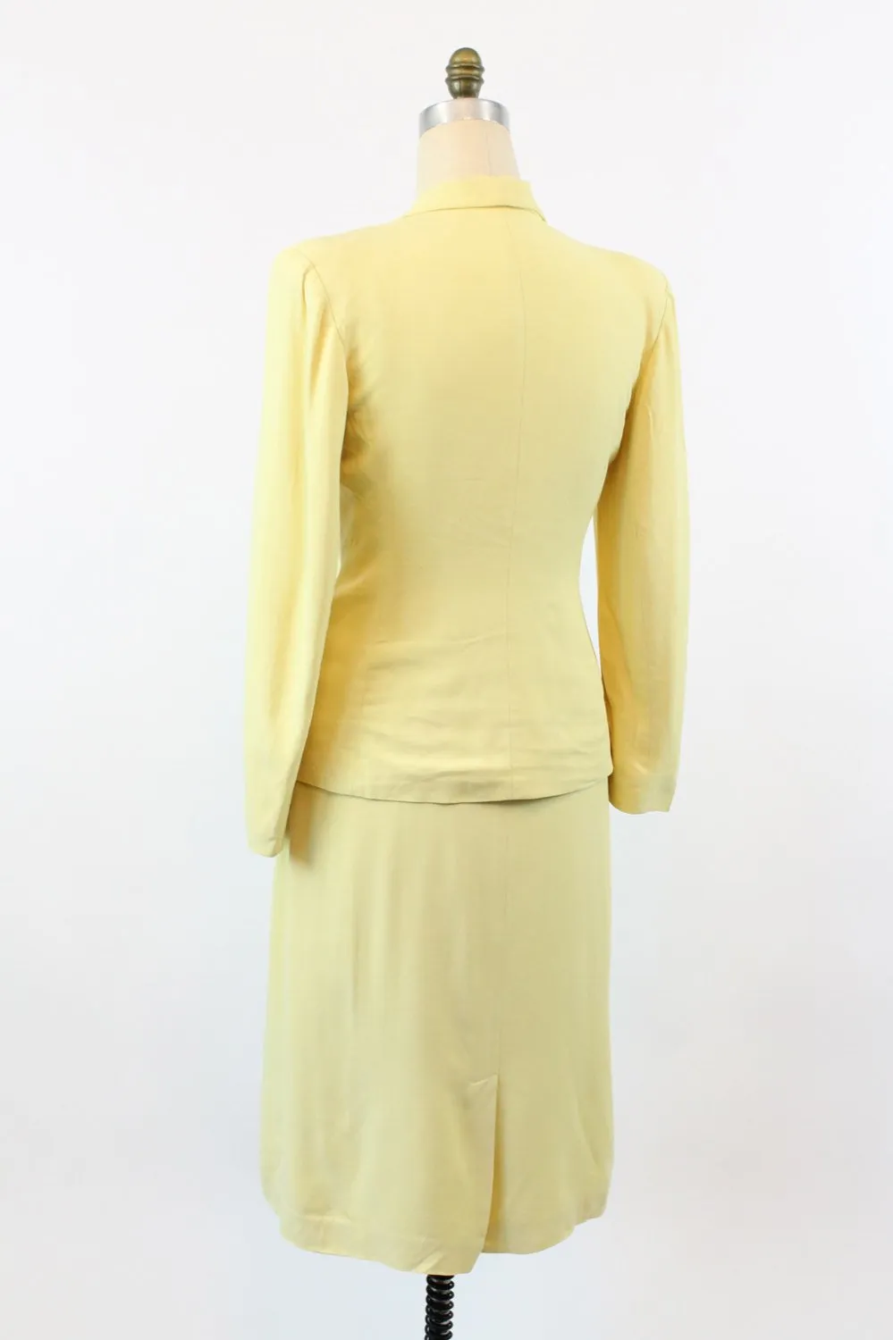 1950s yellow CREST gabardine suit medium | new fall