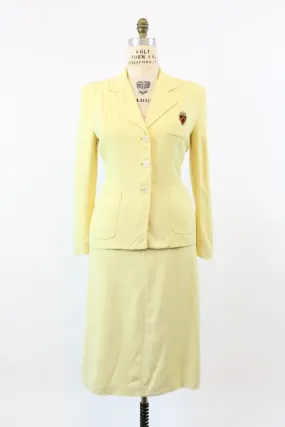 1950s yellow CREST gabardine suit medium | new fall