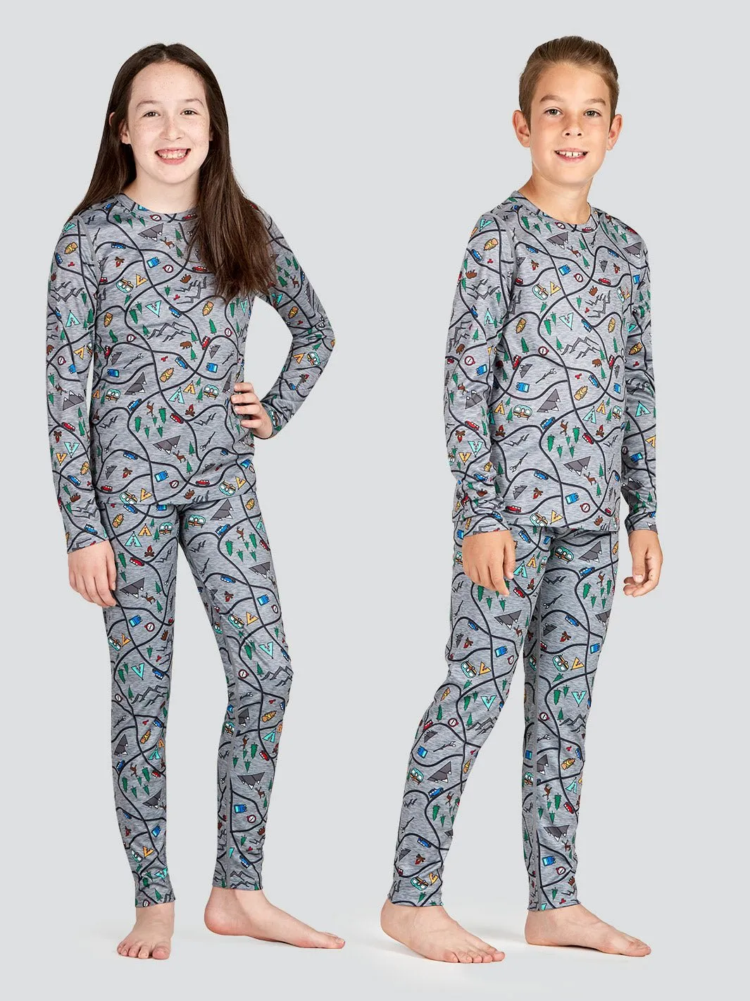 2.0 Kids' Free Ride Heritage Midweight Thermal Baselayer 2-Piece Set