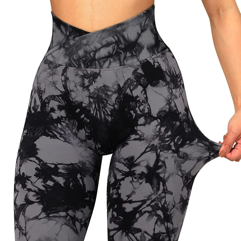 4FunGift® Tie Dye Seamless Leggings, High Waist High-Stretch Butt Lifting Sexy Yoga Pants