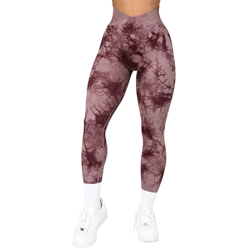 4FunGift® Tie Dye Seamless Leggings, High Waist High-Stretch Butt Lifting Sexy Yoga Pants