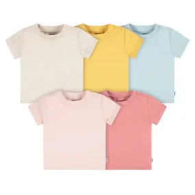 5-Pack Baby Neutral Pink & Green Short Sleeve Tees