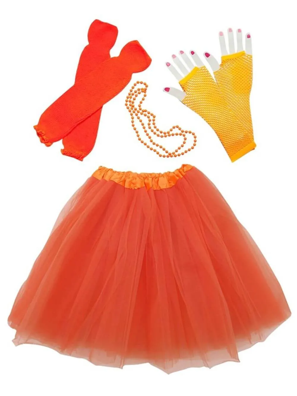 80s Tutu Costume Outfit for Kids, Adults, Plus Size - 4 Piece Dress Up Set