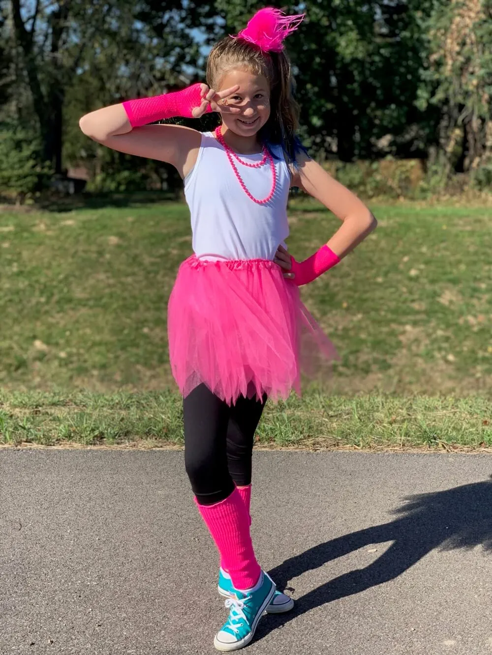 80s Tutu Costume Outfit for Kids, Adults, Plus Size - 4 Piece Dress Up Set