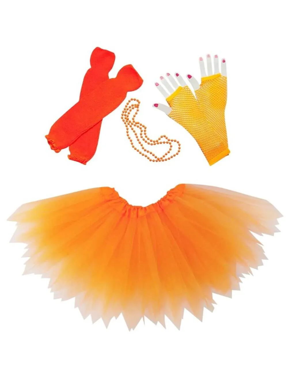 80s Tutu Costume Outfit for Kids, Adults, Plus Size - 4 Piece Dress Up Set