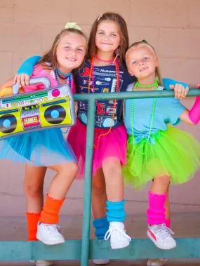 80s Tutu Costume Outfit for Kids, Adults, Plus Size - 4 Piece Dress Up Set