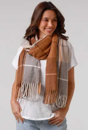 Adeline Scarf - Choclate/Tan