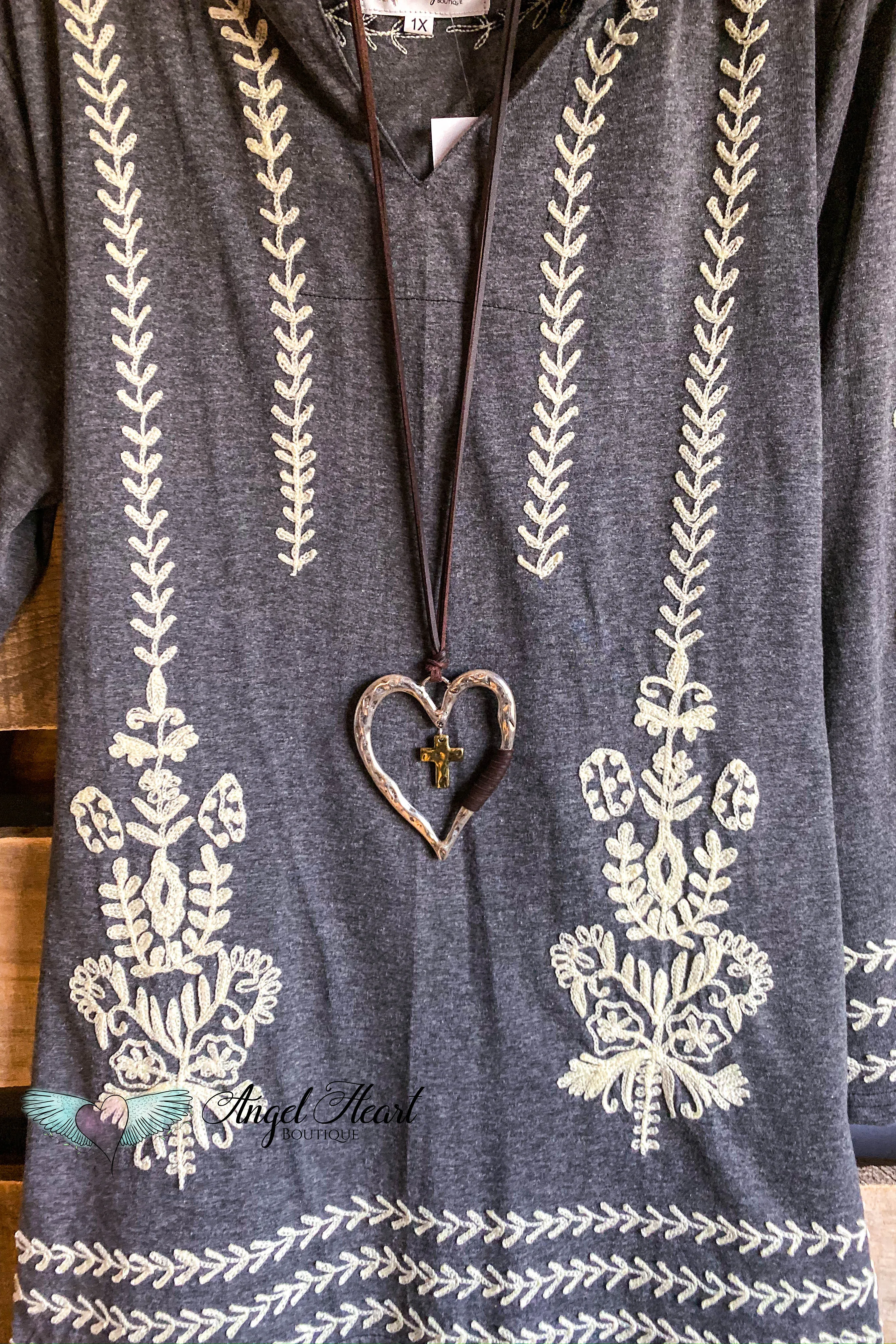 AHB EXCLUSIVE: Opening Up My Heart Tunic - Grey