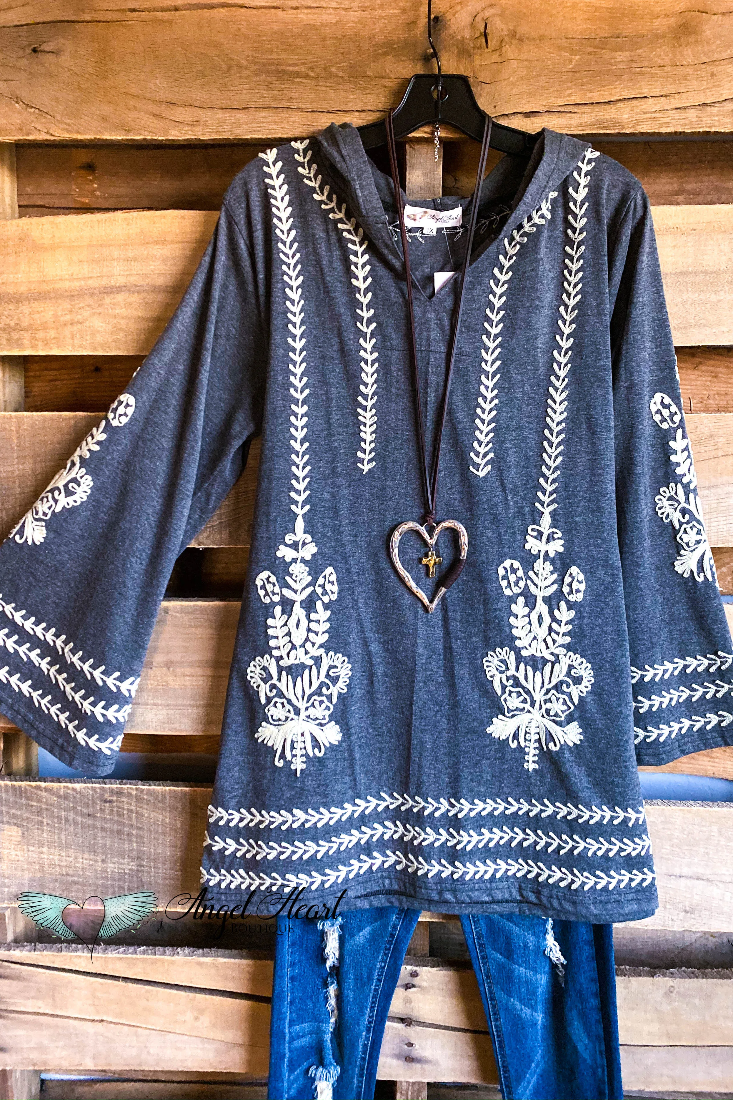 AHB EXCLUSIVE: Opening Up My Heart Tunic - Grey