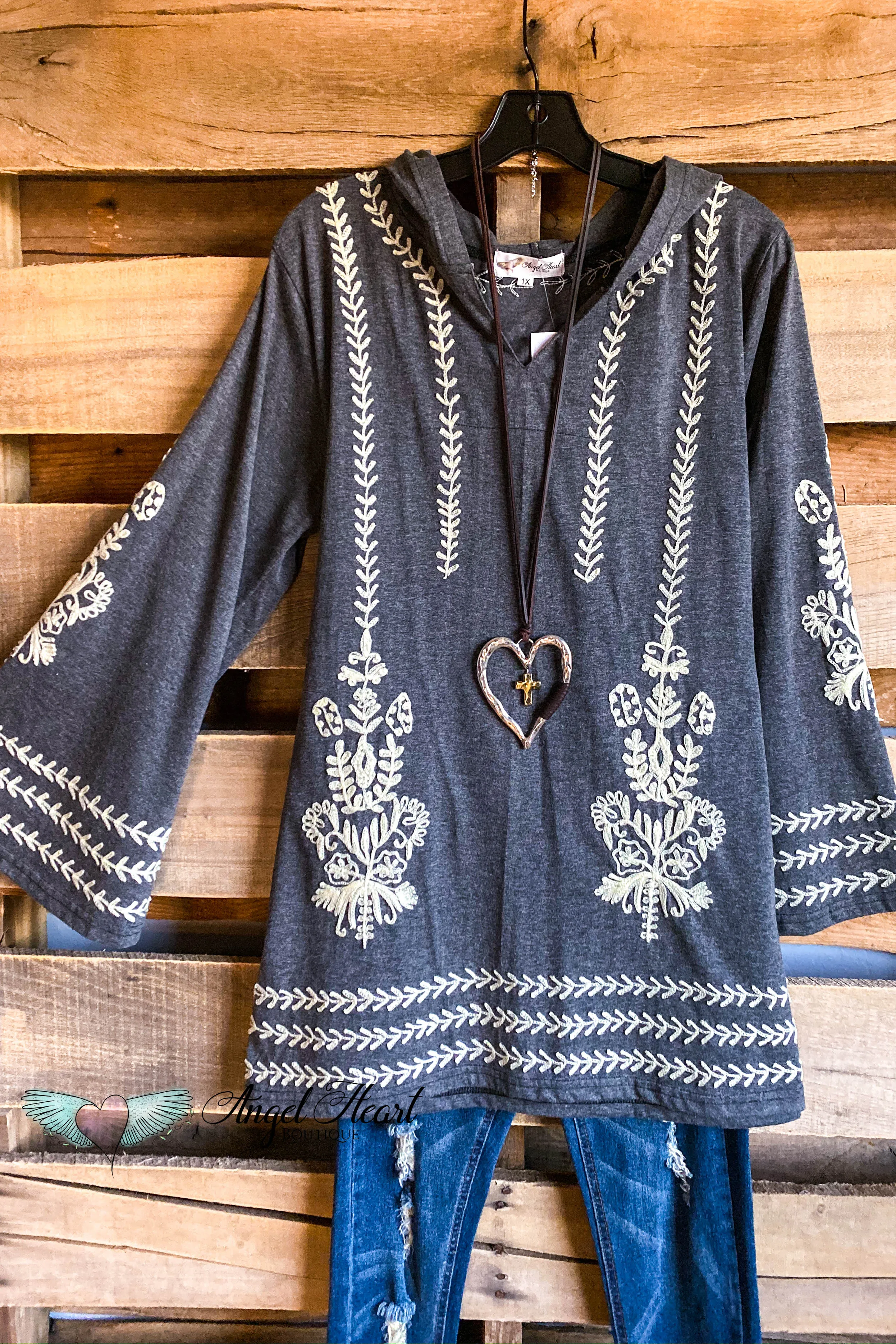 AHB EXCLUSIVE: Opening Up My Heart Tunic - Grey