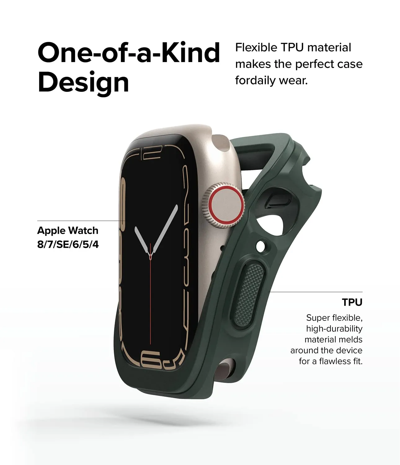 Air Sports Case Compatible with Apple Watch 8 / 7 - 41mm - Dark Green