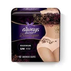 Always Discret Boutique Small/Medium   12 Underwear