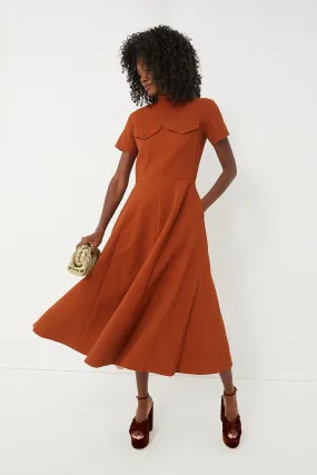 Amber Brown Catrina Double Crepe Dress