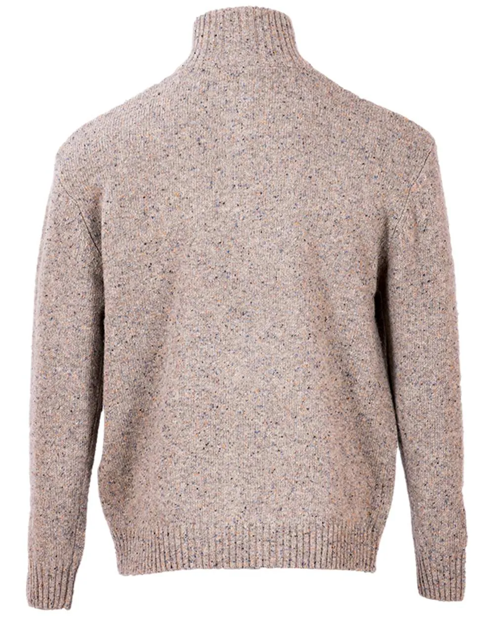 Aran Wool Zip Neck Sweater