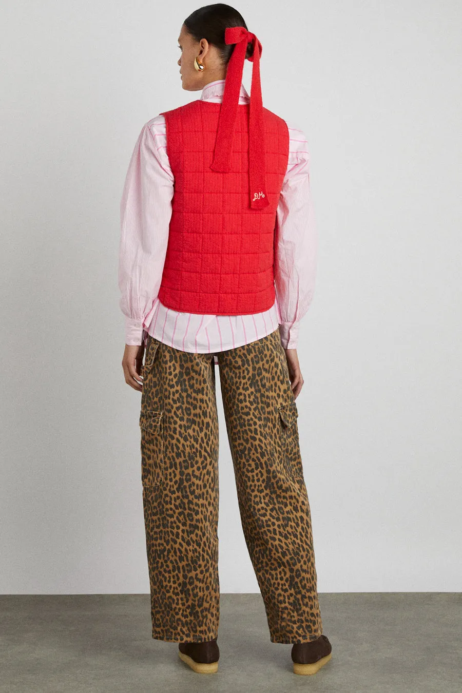 arte reversible tie gilet - red ruffle