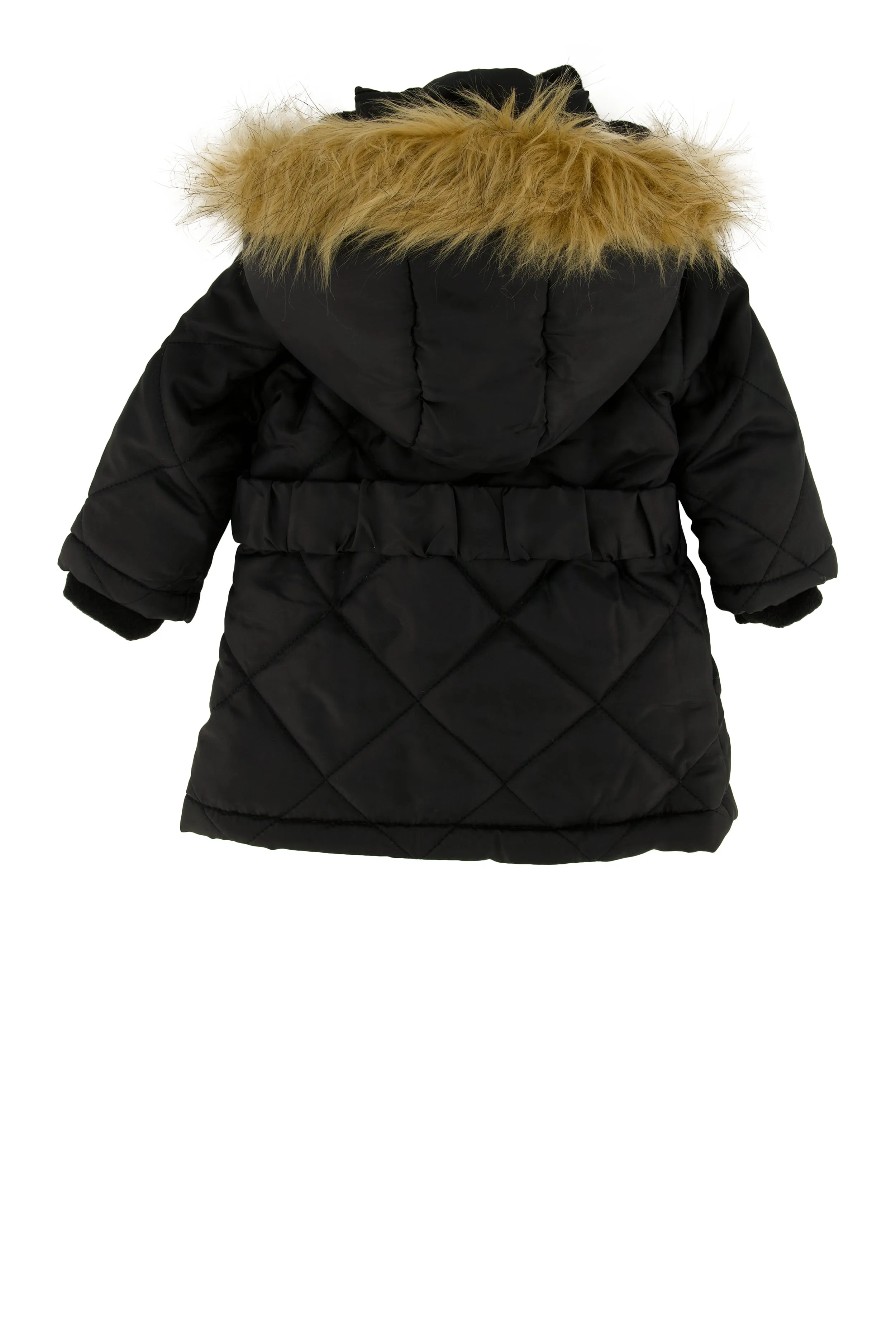 Baby Girls 12-24M Belted Long Puffer Jacket