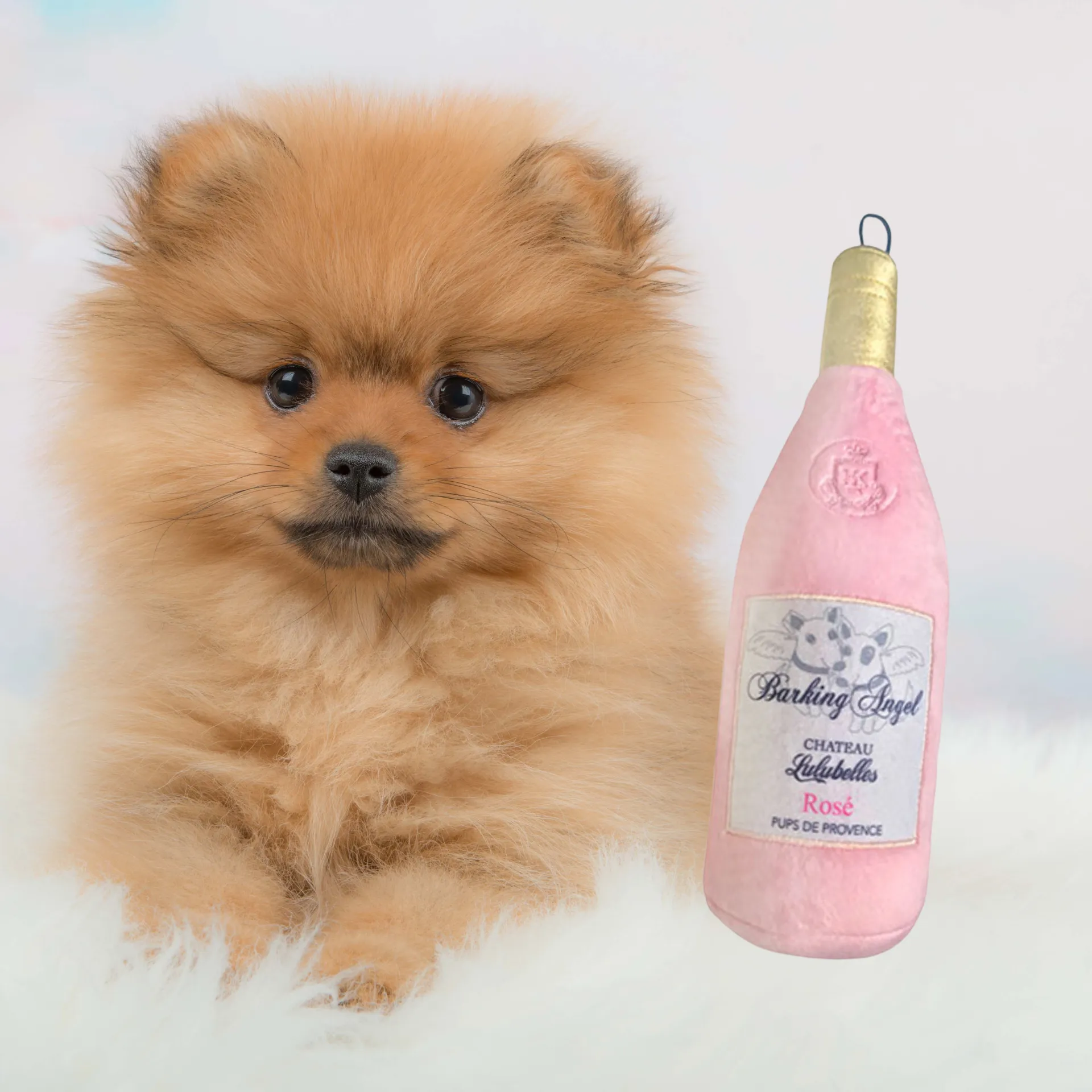 Barking Angel Rose Wine Dog Toy