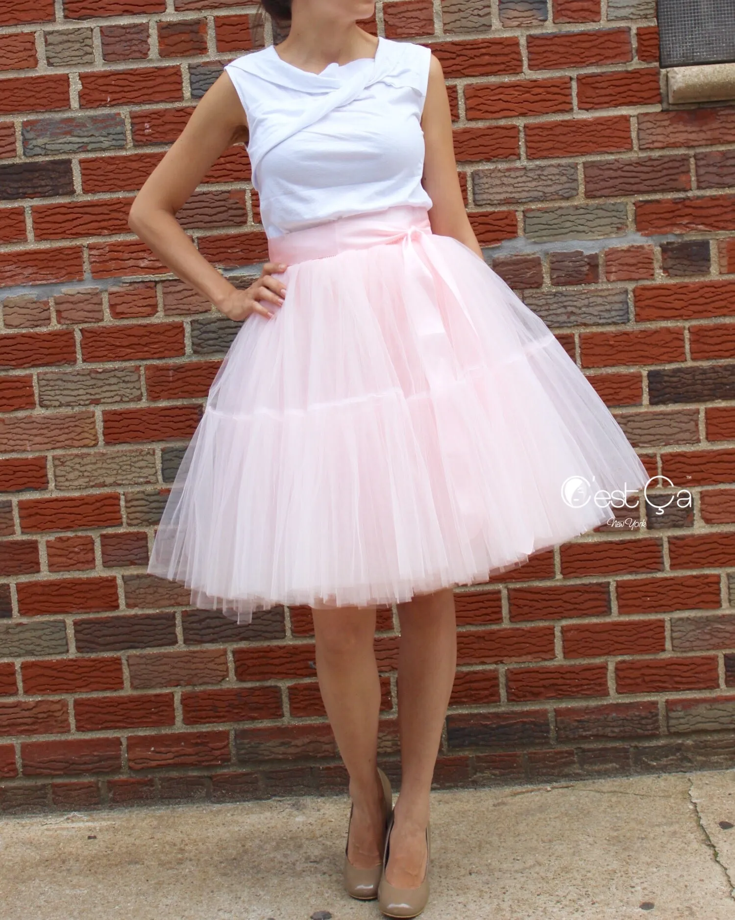 Beatrice Blush Pink Tulle Skirt - Midi