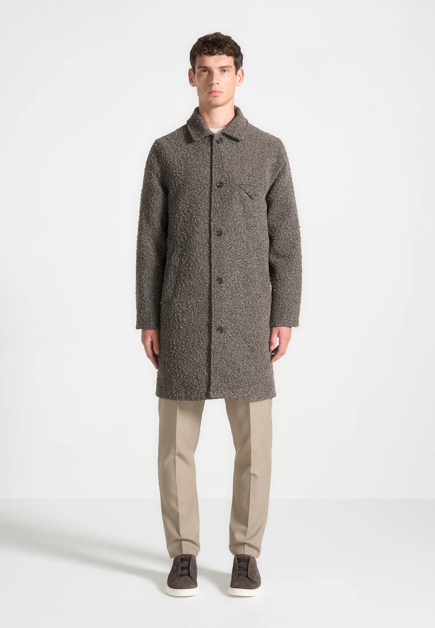 Boucle Coat - Brown