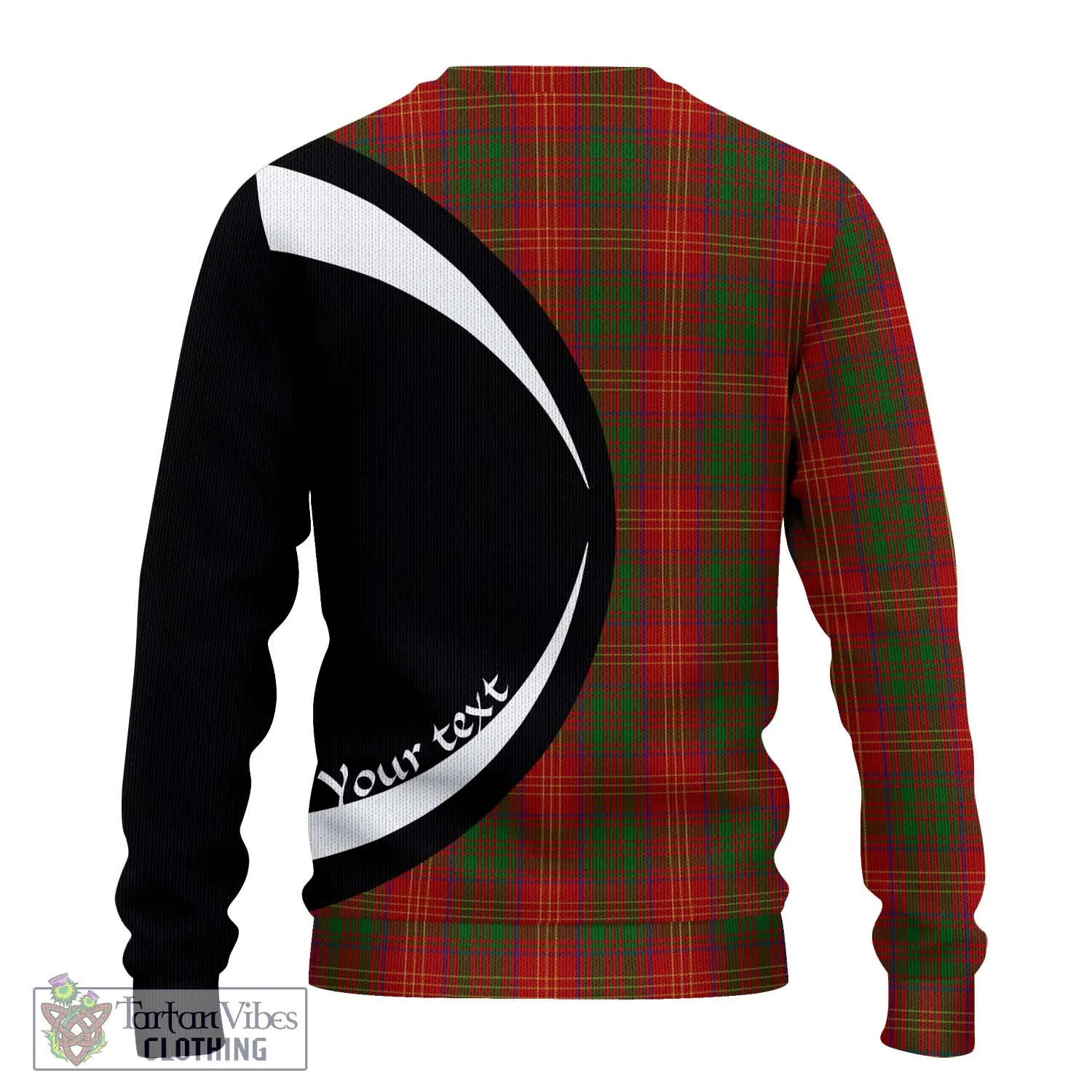 Burns Tartan Ugly Sweater with Family Crest Circle Style