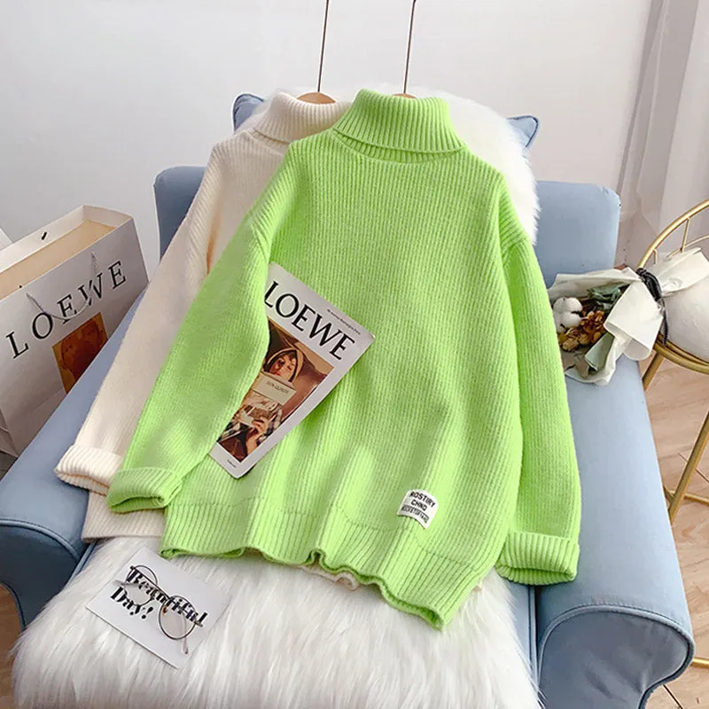 Candy color turtleneck sweater new sweater top  4950