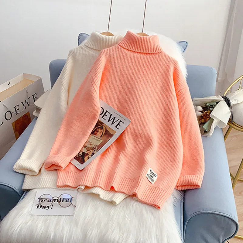 Candy color turtleneck sweater new sweater top  4950