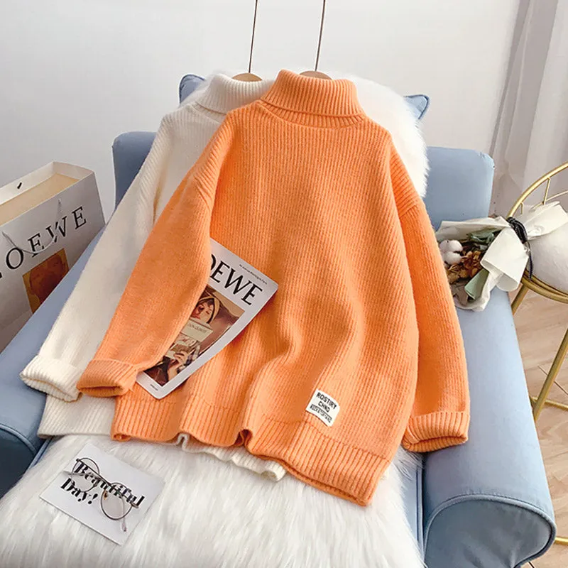 Candy color turtleneck sweater new sweater top  4950