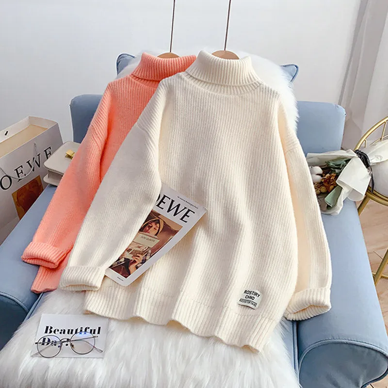 Candy color turtleneck sweater new sweater top  4950