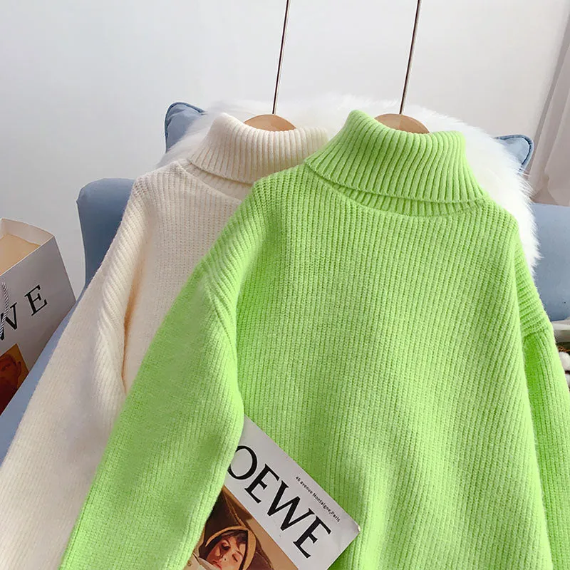 Candy color turtleneck sweater new sweater top  4950