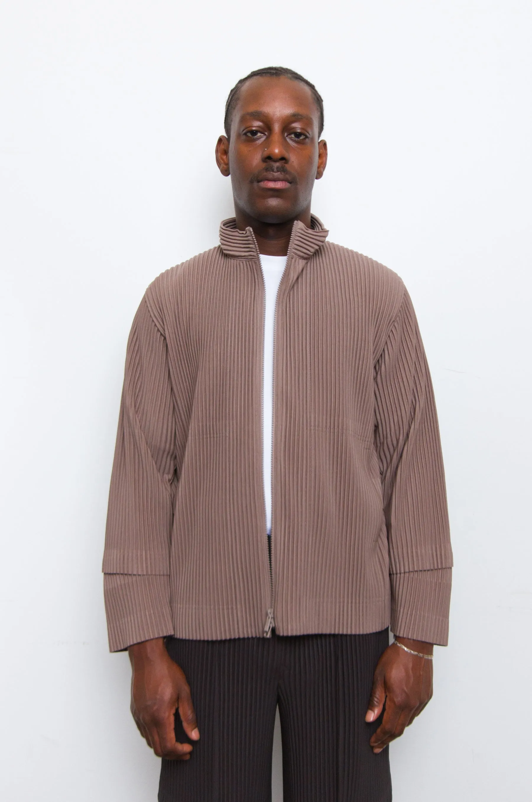 Cargo Pleated Jacket Alpaca Brown JC142-43