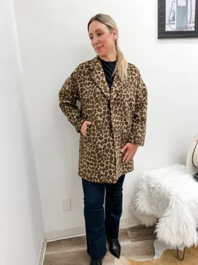 Cheetah Print Dress Coat