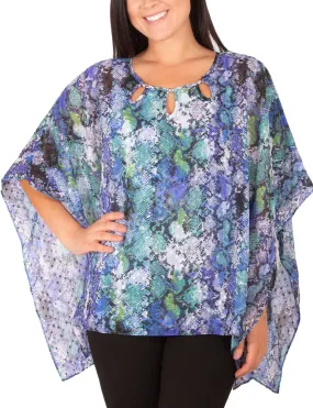 Chiffon Poncho And Tank With Beaded Neckline