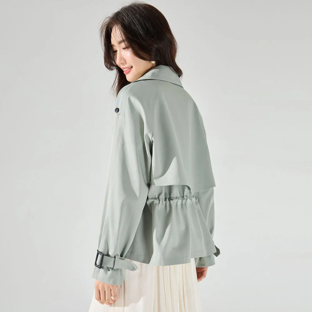 Comfortable Cotton, Not Easy To Wrinkle, Good Texture, Short Trench Coat