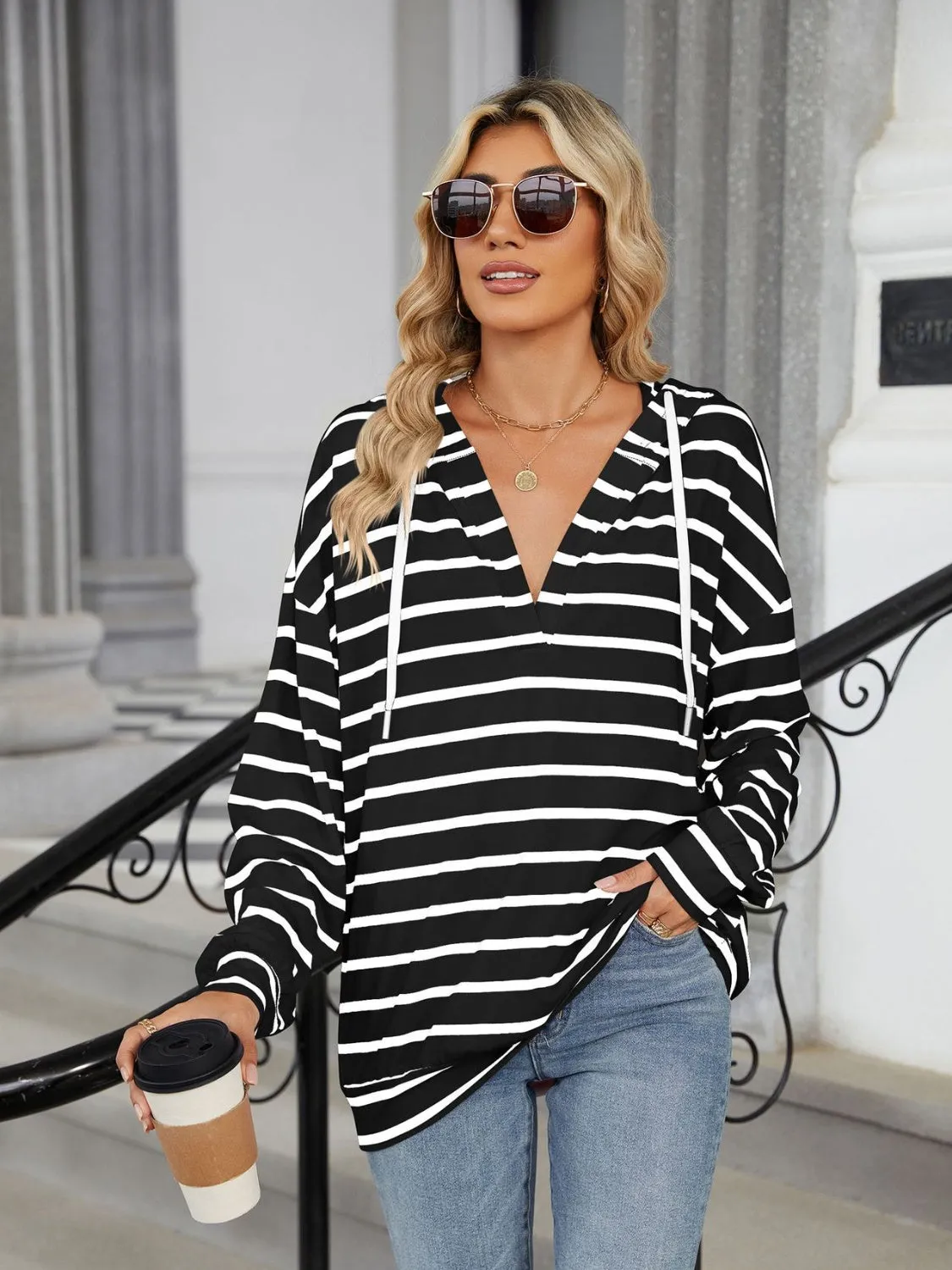 Comfy Oversized Stripe Boyfriend Hoodie (5 Colors)