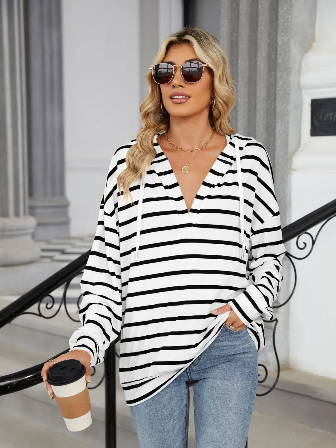 Comfy Oversized Stripe Boyfriend Hoodie (5 Colors)