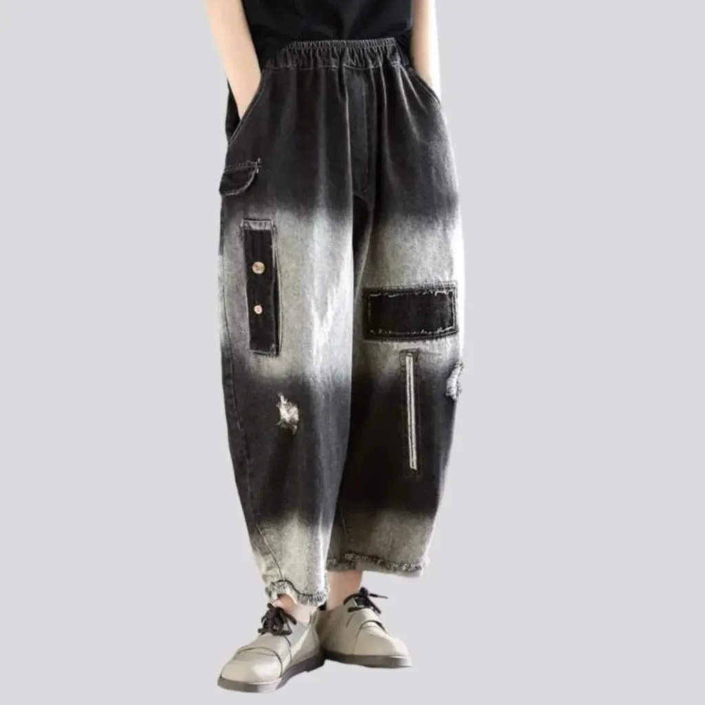 Contrast women's denim pants