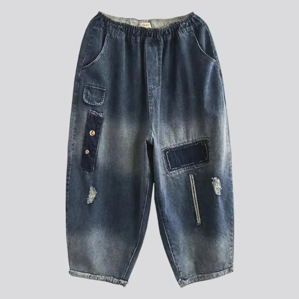 Contrast women's denim pants