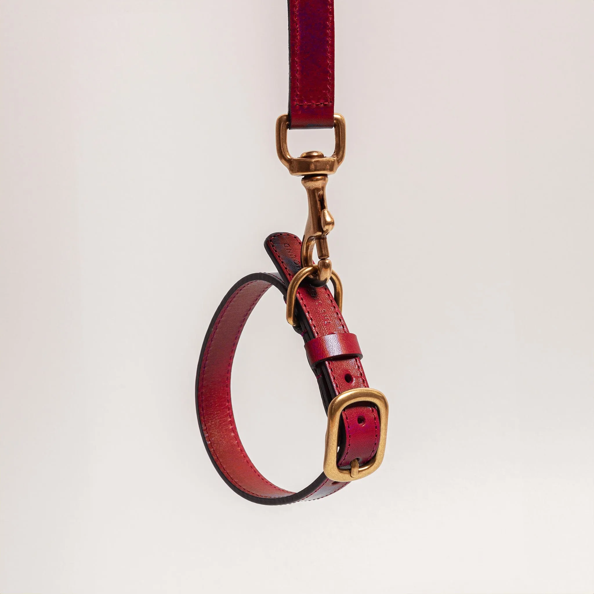 Crimson Red Leather Dog Collar – Luxury, Soft & Durable