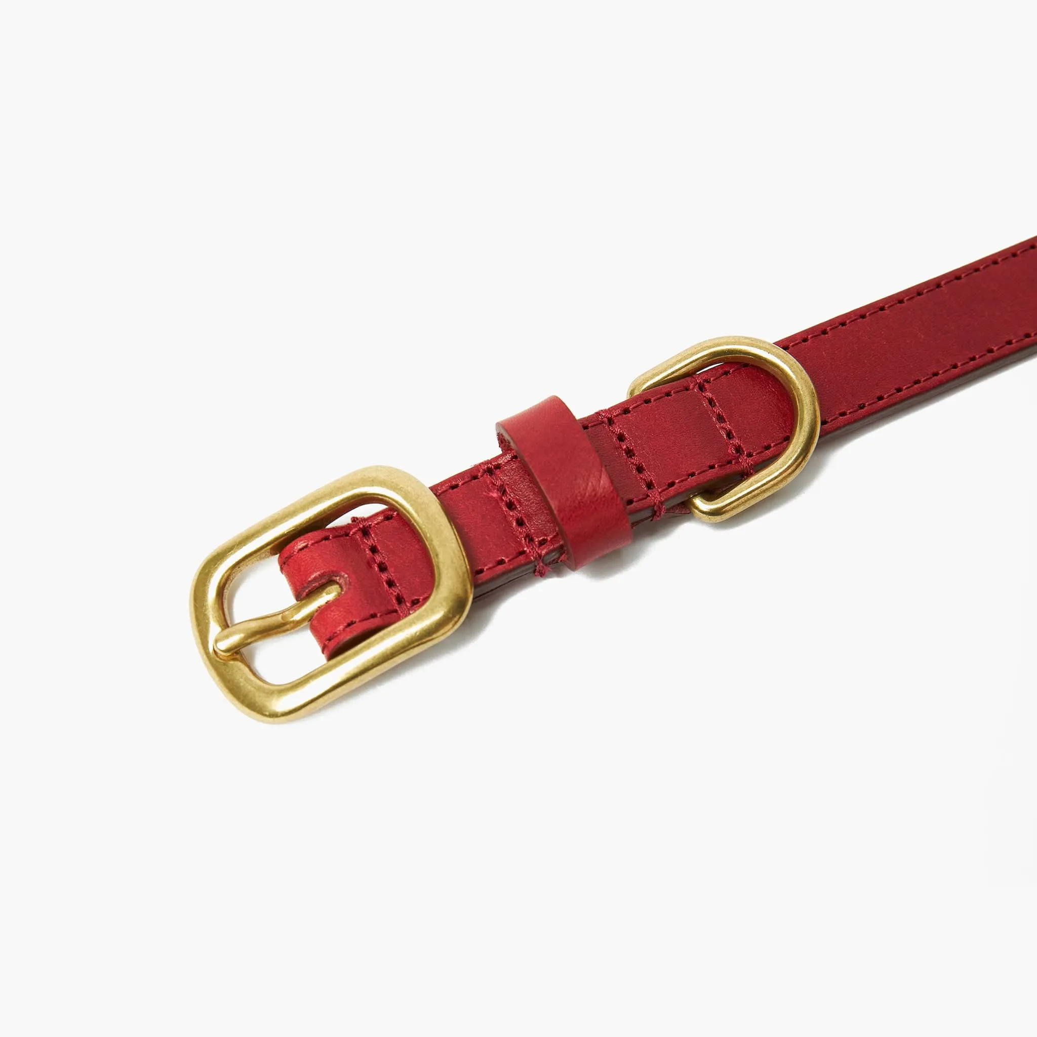 Crimson Red Leather Dog Collar – Luxury, Soft & Durable