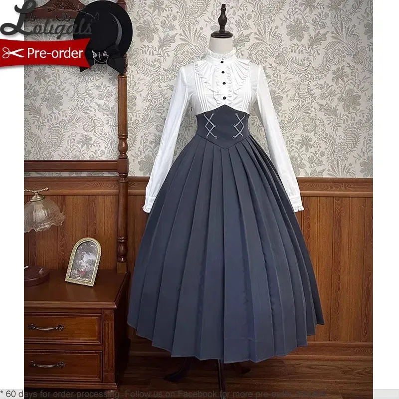 Detective Alice ~ Cool Long Sleeve Lolita Dress w. Underbust Trech Coat by Alice Girl ~ Pre-order