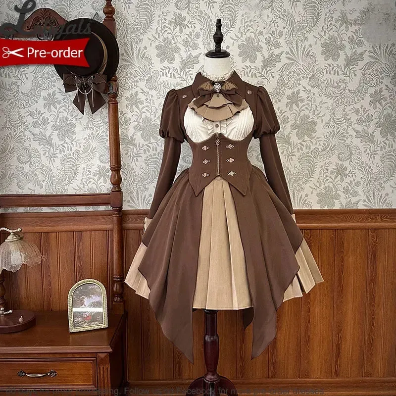 Detective Alice ~ Cool Long Sleeve Lolita Dress w. Underbust Trech Coat by Alice Girl ~ Pre-order