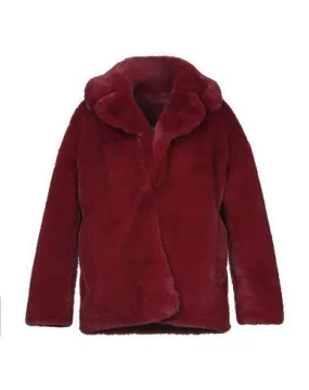 Diane Von Furstenberg Women Faux fur Red M INT