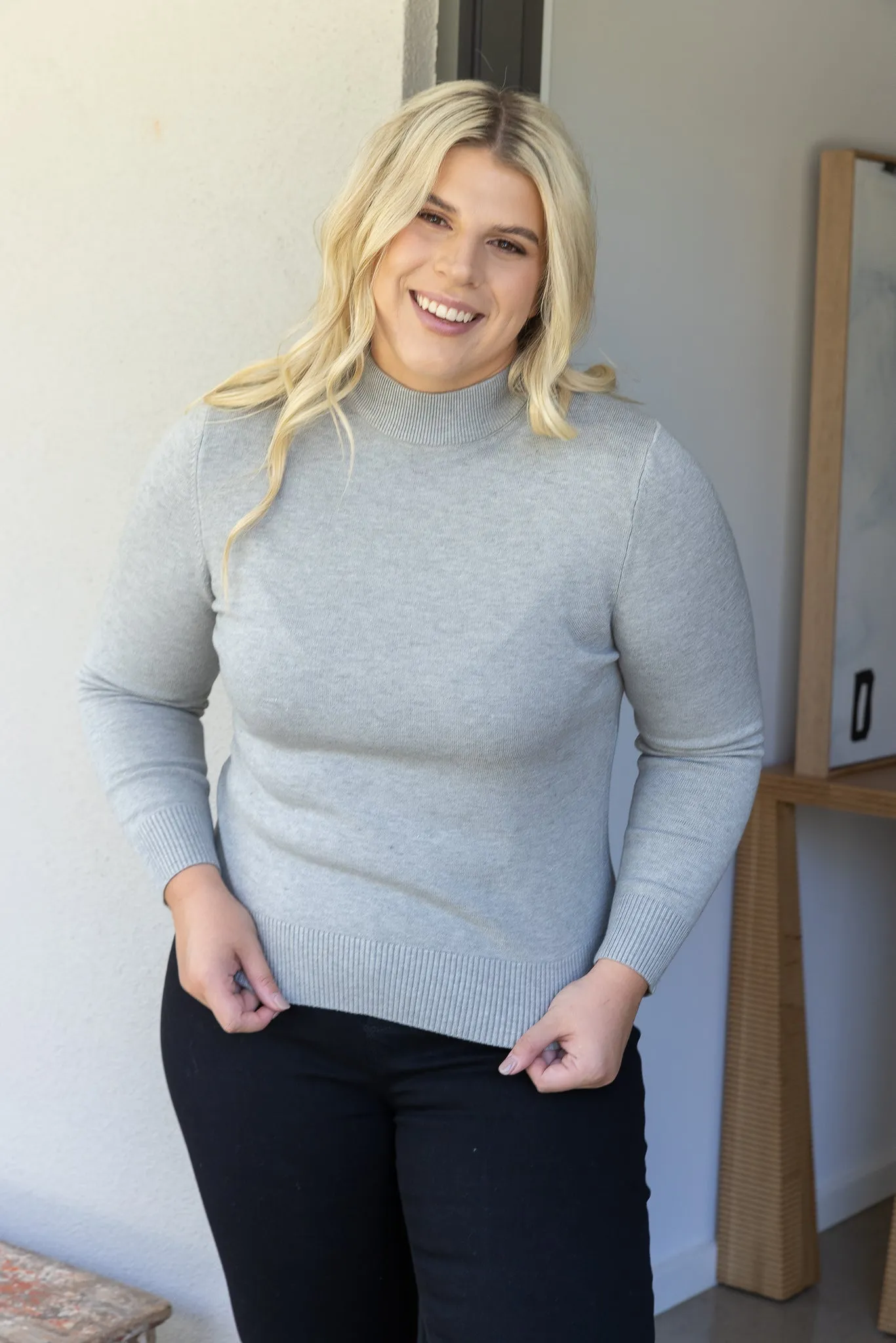 ELAINA KNIT TOP - Grey