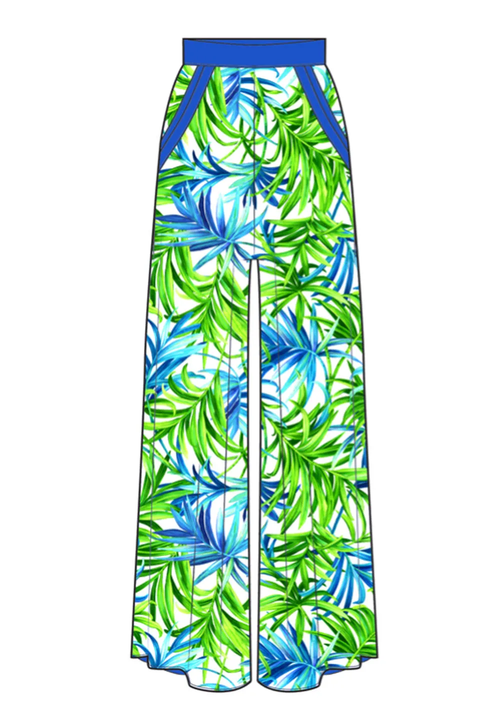 Euphoria - Paradise Palm Pants (Royal Blue)