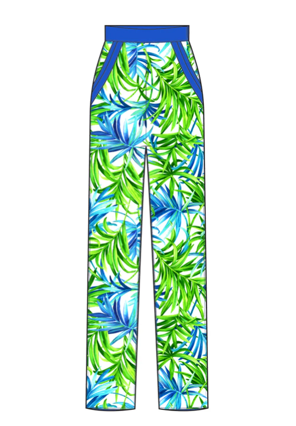 Euphoria - Paradise Palm Pants (Royal Blue)