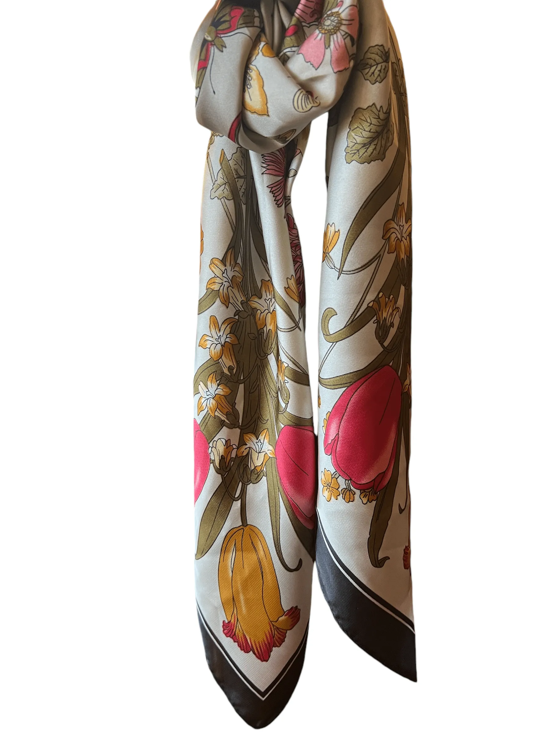 Floral Scarf Butterflies - Square - Head Scarf