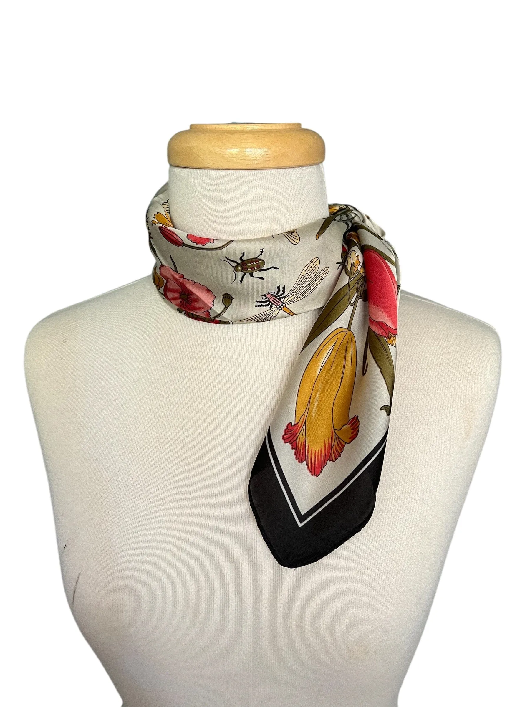 Floral Scarf Butterflies - Square - Head Scarf